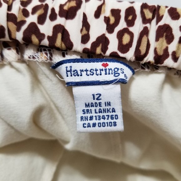 Hartstrings skort 12 leopard cheetah print floral lace tiered ruffle pull on - Picture 12 of 13